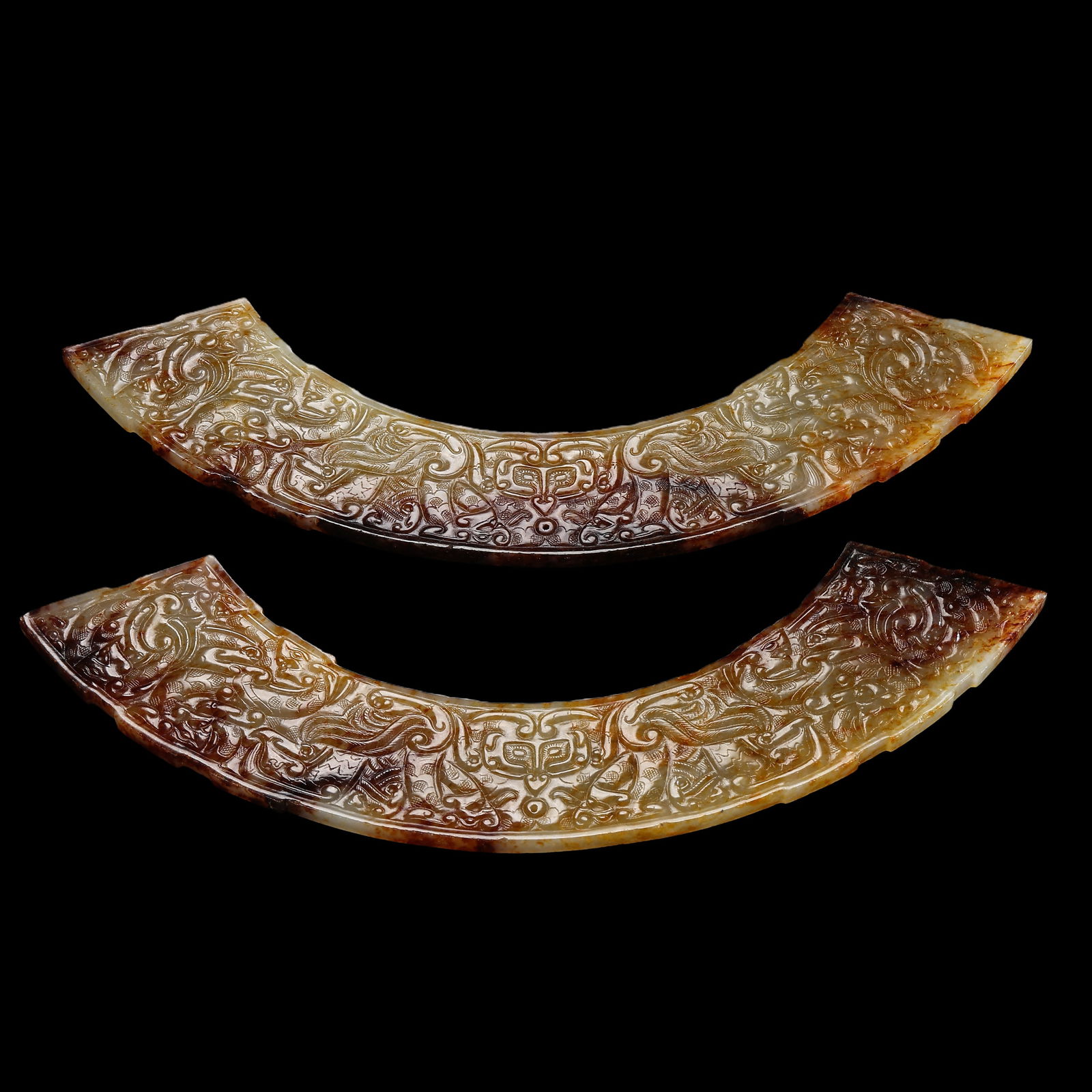 A pair of Chinese Han Dynasty jade pendants (1 of 11)