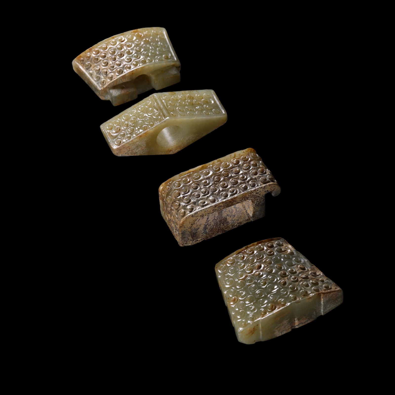 A set of Chinese Han Dynasty jade sword ornaments (1 of 14)