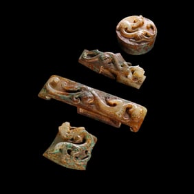 A set of Chinese Han Dynasty jade sword ornaments