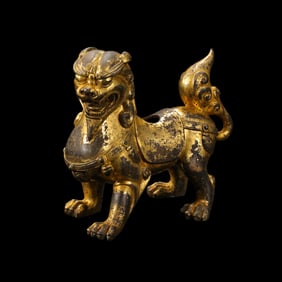 Gilt Bronze Auspicious Beast from the Tang Dynasty, China