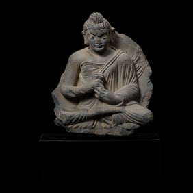 Seated Buddha statue from Gandhara, 2nd century AD
