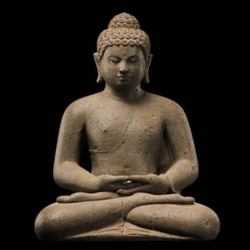 Seated Buddha statue from Gandhara, 2nd century AD
