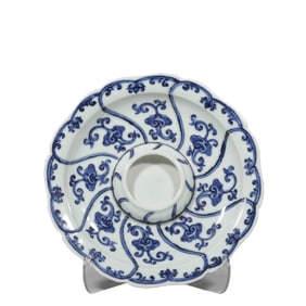 Ming Dynasty Blue and White Floral Pattern Cup Stand