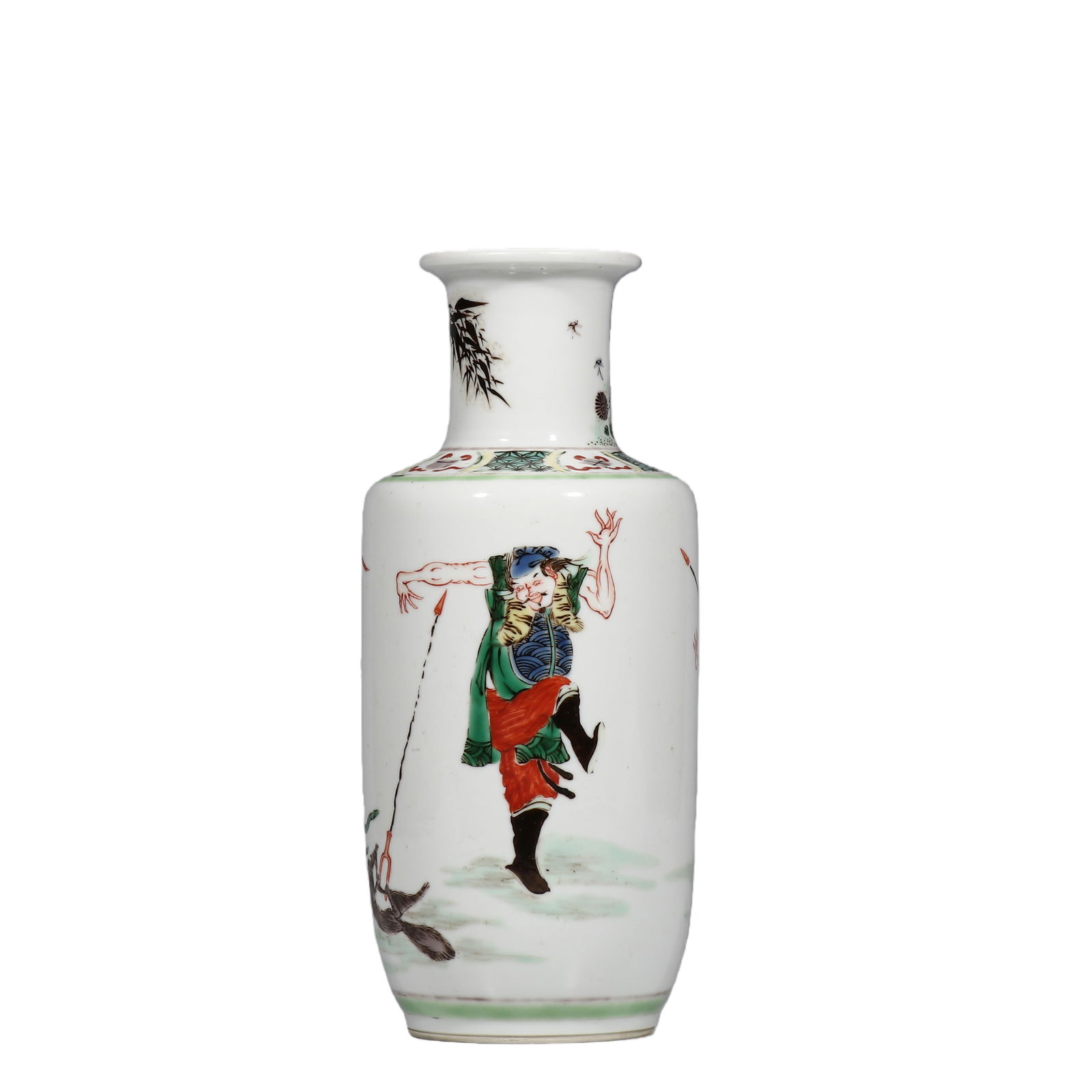 Kangxi period polychrome figurative mallet-shaped vase from the Qing Dynasty (1 of 9)