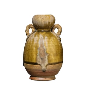 Tang Dynasty Gongxian Kiln Double-Handled Gourd Bottle