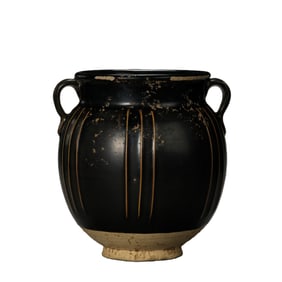 Northern Song Dynasty Cizhou Kiln Black Glazed Double-Handled Jar
