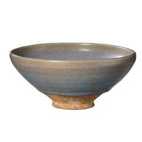 A Jun ware bowl with sky-blue glaze and red trim from the Northern Song Dynasty in China