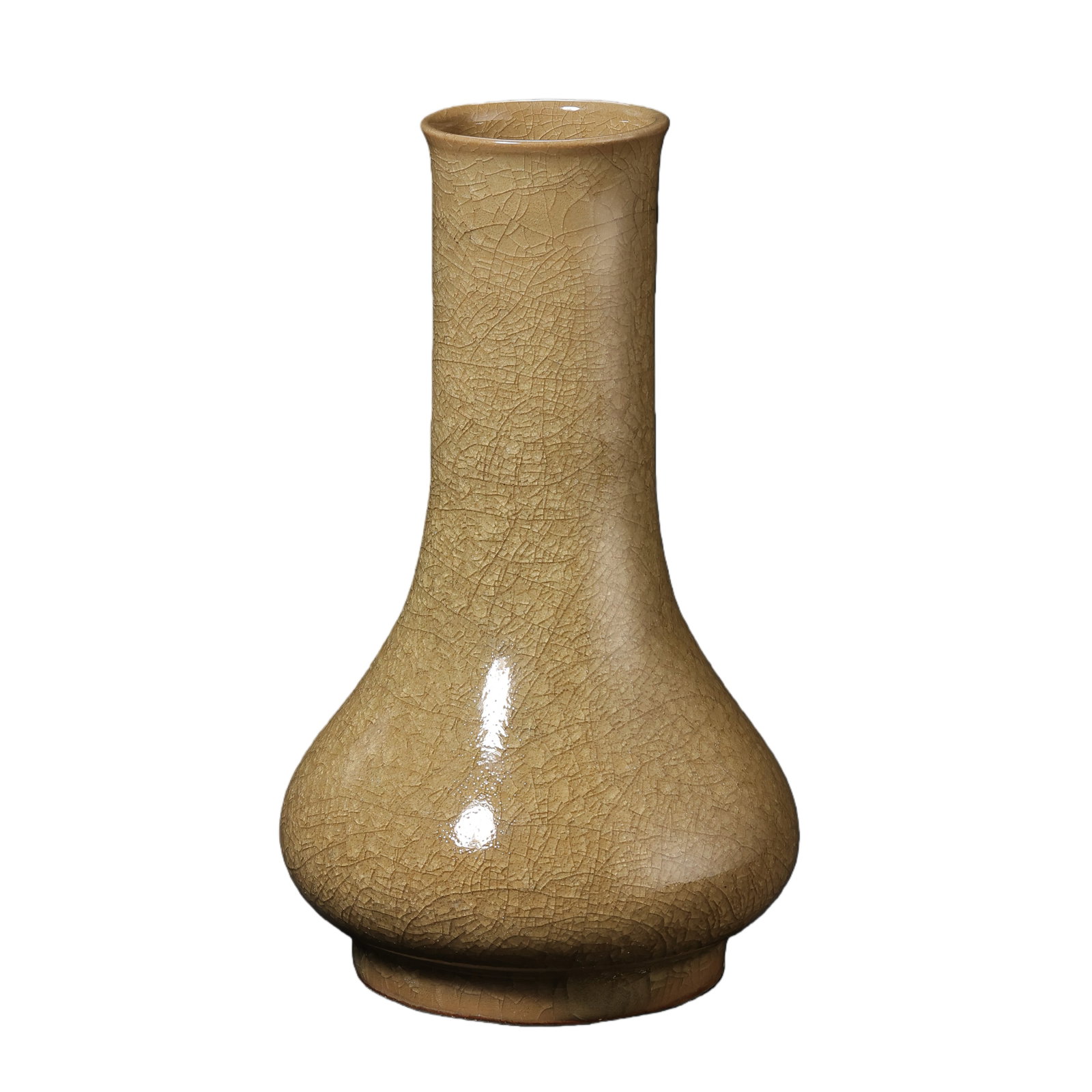 Long-necked bottle with beige glaze from Longquan kiln in the Southern Song Dynasty, China (1 of 8)