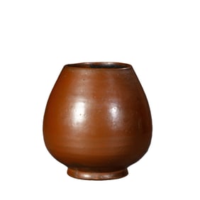 Red-glazed chicken-heart jar from Yaozhou kiln, Northern Song Dynasty, China