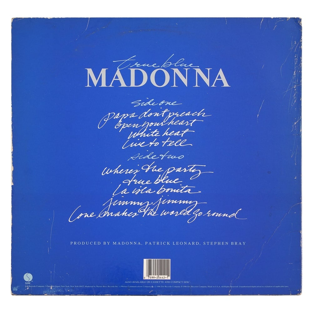 MADONNA SIGNED "TRUE BLUE" LP - 2