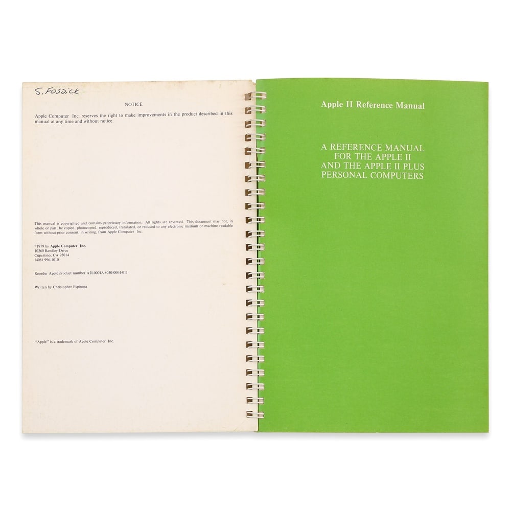 STEVE JOBS SIGNED "APPLE II REFERENCE MANUAL" - 3