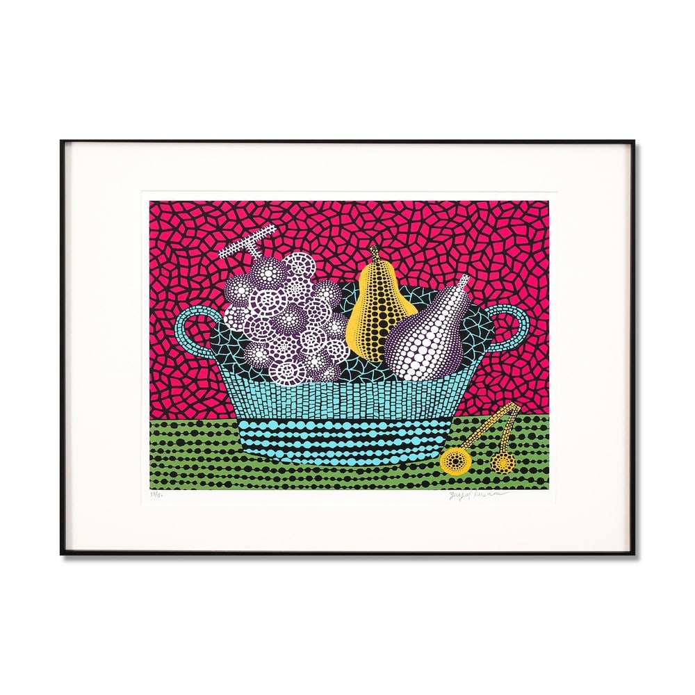 YAYOI KUSAMA (B.1929), SILKSCREEN PRINT: Signed (lower right) Image Dimensions: 19 7/8 x 15 in (50.5 x 38 cm) Framed Dimensions: 27 3/4 x 19 7/8 in (70.5 x 50.5 cm) Yayoi Kusama (b. 1929) stands as one of the most iconic and influential