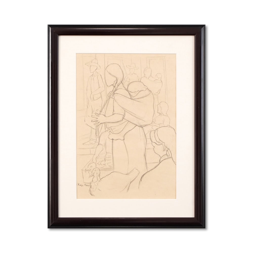 DIEGO RIVERA (1886-1957), ATTRIBUTED TO, PENCIL ON PAPER (1 of 3)