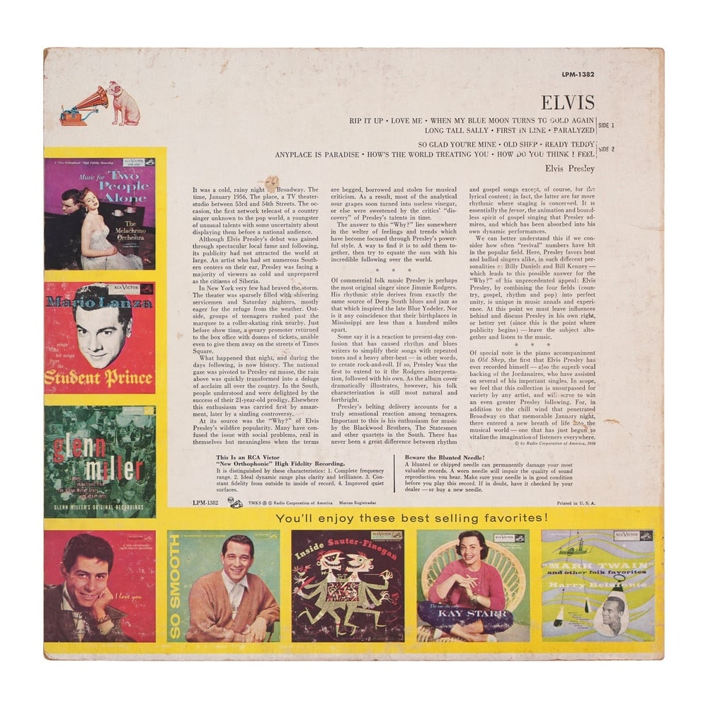 ELVIS PRESLEY SIGNED "ELVIS" LP - 2