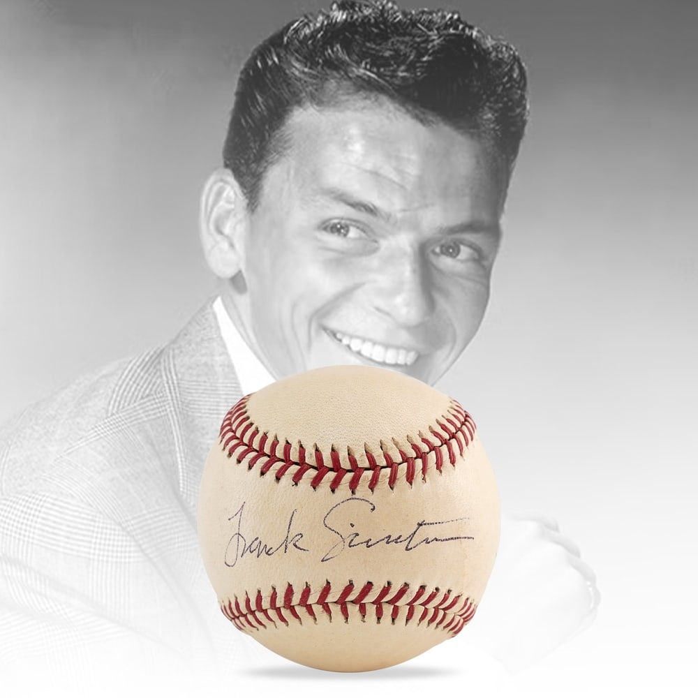 FRANK SINATRA SIGNED BASEBALL: Provenance and Authentication: This collectible has undergone a rigorous forensic evaluation. The signatures were carefully analyzed across multiple criteria, including ink deposition, material aging