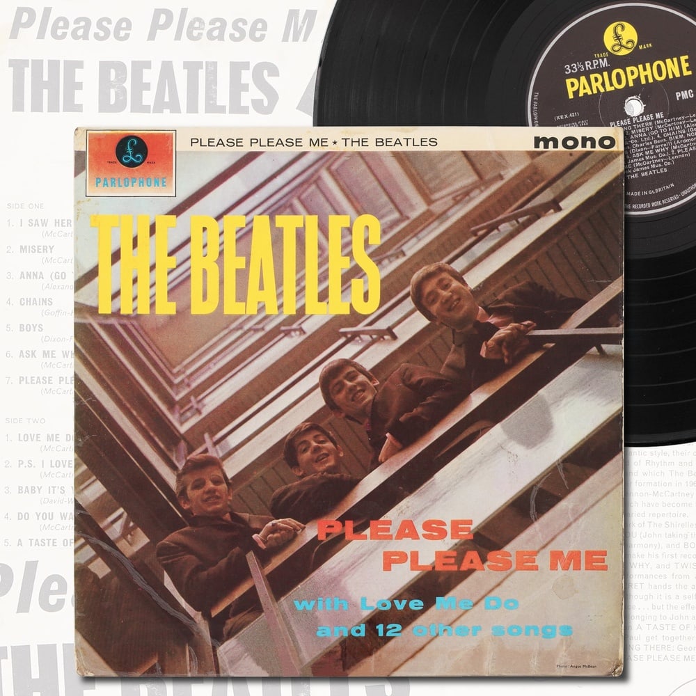 THE BEATLES FULLY SIGNED "PLEASE PLEASE ME" LP (UK PARLOPHONE MONO EDITION): 12 1/4 x 12 1/4 in Provenance and Authentication: This collectible has undergone a rigorous forensic evaluation. The signatures were carefully analyzed across multiple criteria, including ink