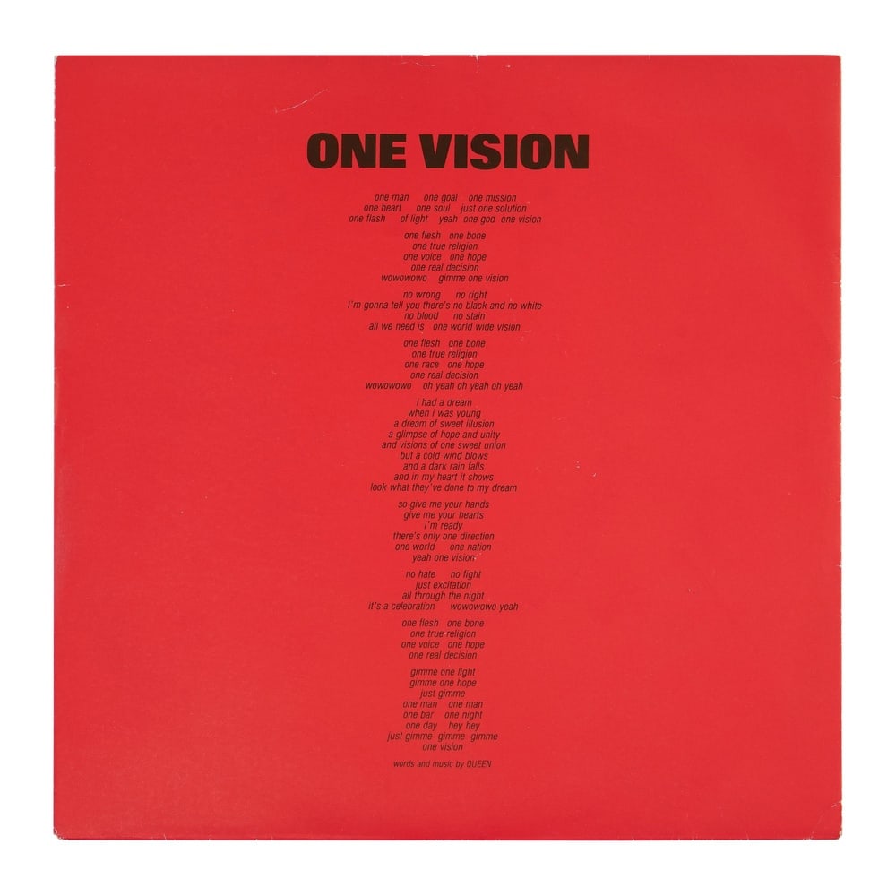 QUEEN FULLY SIGNED "ONE VISION" 7-INCH SINGLE - 3