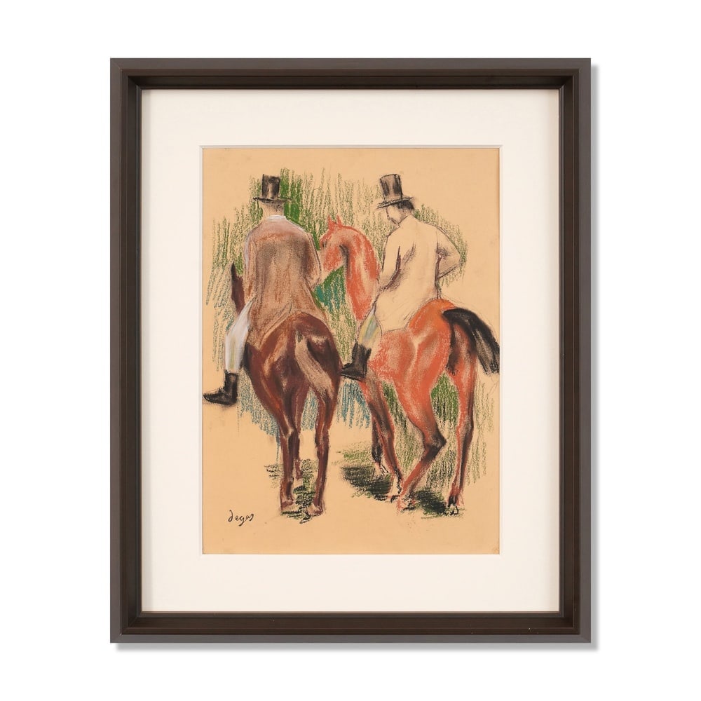 EDGAR DEGAS (1834-1917), ATTRIBUTED TO, PASTEL AND CHARCOAL ON PAPER: Signed (lower left) Image Dimensions: 13 x 9 1/2 in (33 x 24.1 cm) Framed Dimensions: 18 1/2 x 15 in (47 x 38 cm) This painting comes with COA. Few artists explored movement with the sensitivity and