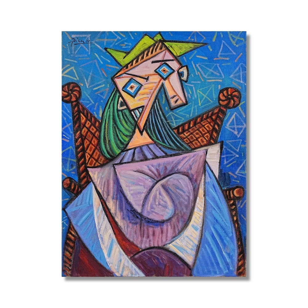 PABLO PICASSO (1881-1973), ATTRIBUTED TO, OIL ON CANVAS: Signed (upper left) Image Dimensions: 31 1/8 x 23 1/4 in (79 x 59 cm) This painting comes with COA. Pablo Picasso's works from the early 1940s reveal a powerful continuation of his exploration of the