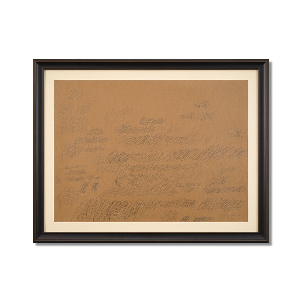 CY TWOMBLY (1928-2011), ATTRIBUTED TO, PENCIL ON PAPER: Signed (lower right) Image Dimensions: 25 1/2 x 34 in (64.7 x 86.5 cm) Framed Dimensions: 32 1/2 x 41 in (82.5 x 104 cm) This painting comes with COA. Cy Twombly occupies a singular position within