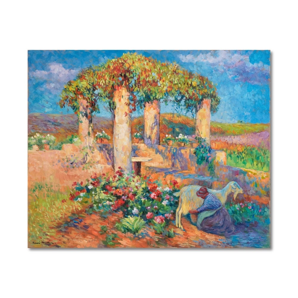 HENRI MARTIN (1860-1943), ATTRIBUTED TO, OIL ON CANVAS: Image Dimensions: 38 3/4 x 31 3/4 in (98.5 x 80.5 cm) Signed (lower left) This painting comes with COA. French painter Henri Martin (1860-1943) was a key figure bridging Symbolism and Neo-Impressionis