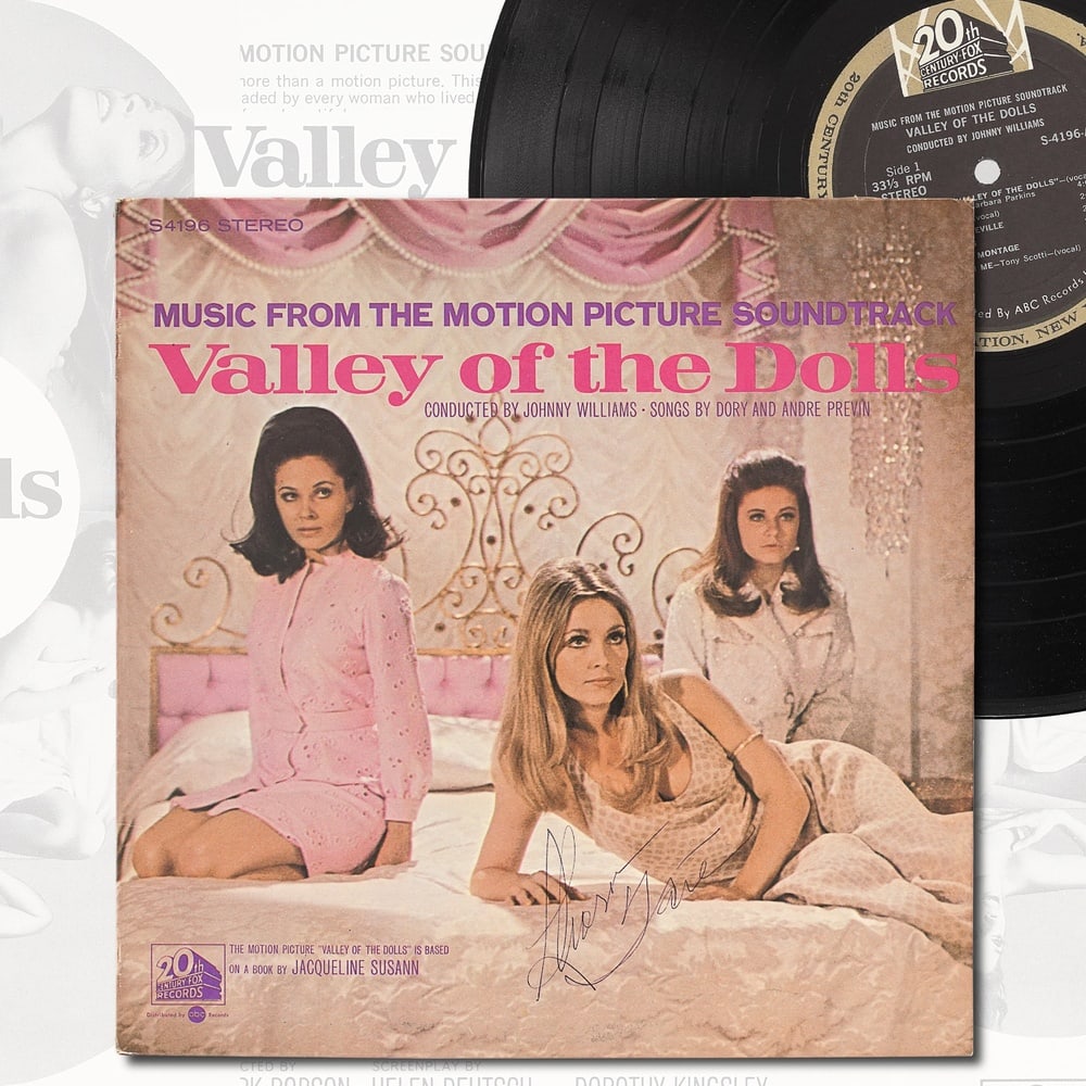 SHARON TATE SIGNED "VALLEY OF THE DOLLS" ORIGINAL MOTION PICTURE SOUNDTRACK LP (1 of 4)