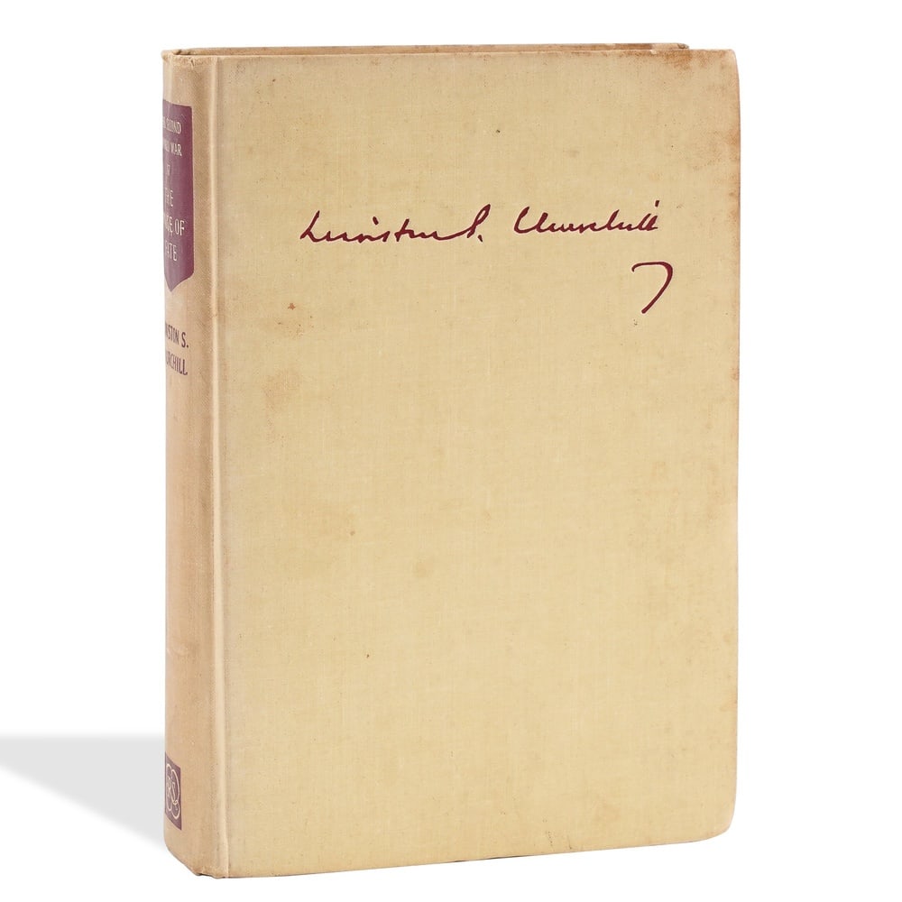 WINSTON CHURCHILL SIGNED THE SECOND WORLD WAR: THE HINGE OF FATE: 8 x 5 3/8 in (20.2 x 13.8 cm) Provenance and Authentication: This collectible has undergone a rigorous forensic evaluation. The signatures were carefully analyzed across multiple criteria, including