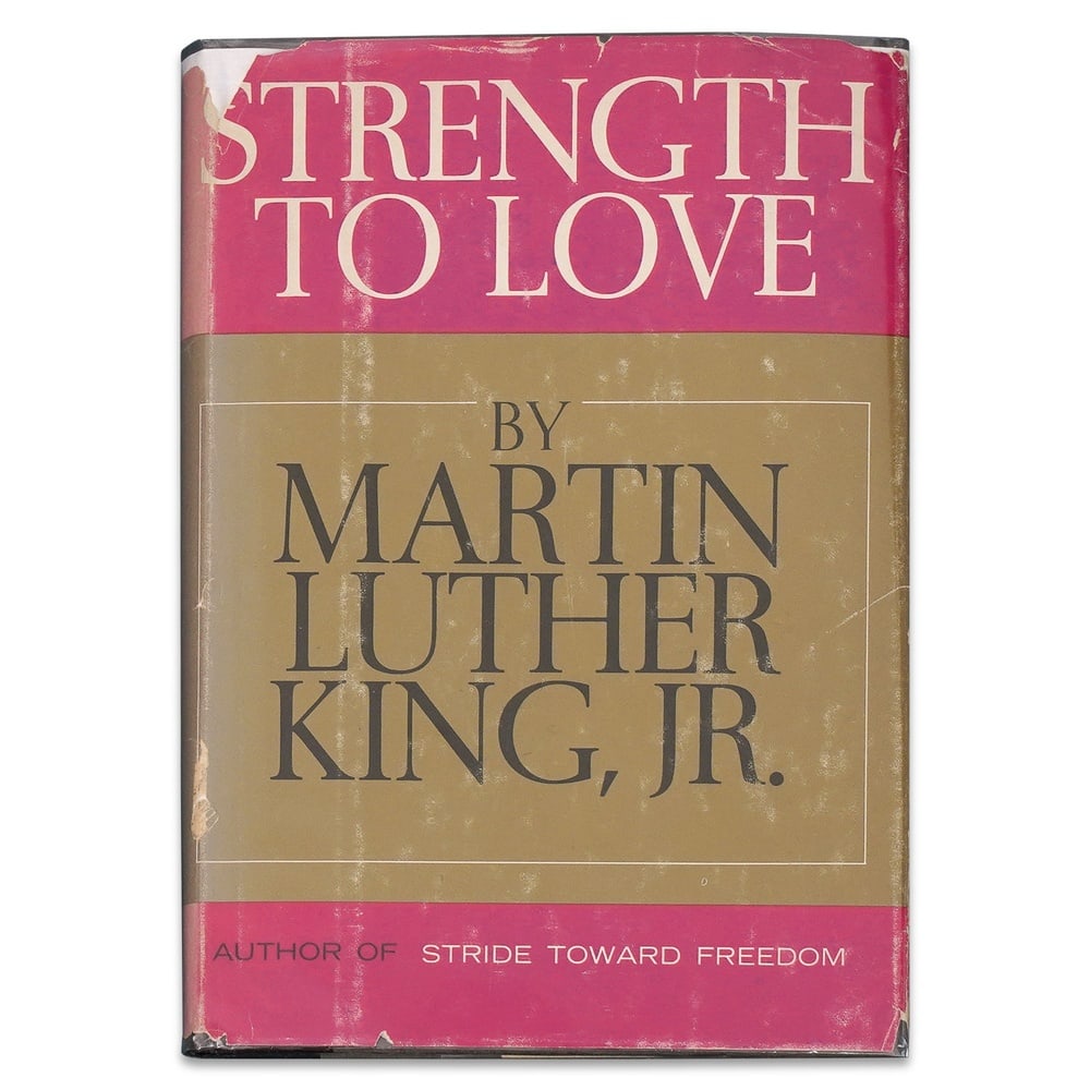 MARTIN LUTHER KING, JR. SIGNED STRENGTH TO LOVE: 8 1/4 x 5 5/8 in (20.9 x 14.4 cm) Provenance and Authentication: This collectible has undergone a rigorous forensic evaluation. The signatures were carefully analyzed across multiple criteria,