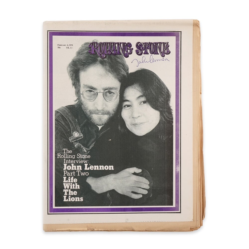 JOHN LENNON SIGNED ROLLING STONE MAGAZINE: Provenance and Authentication: This collectible has undergone a rigorous forensic evaluation. The signatures were carefully analyzed across multiple criteria, including ink deposition, material aging