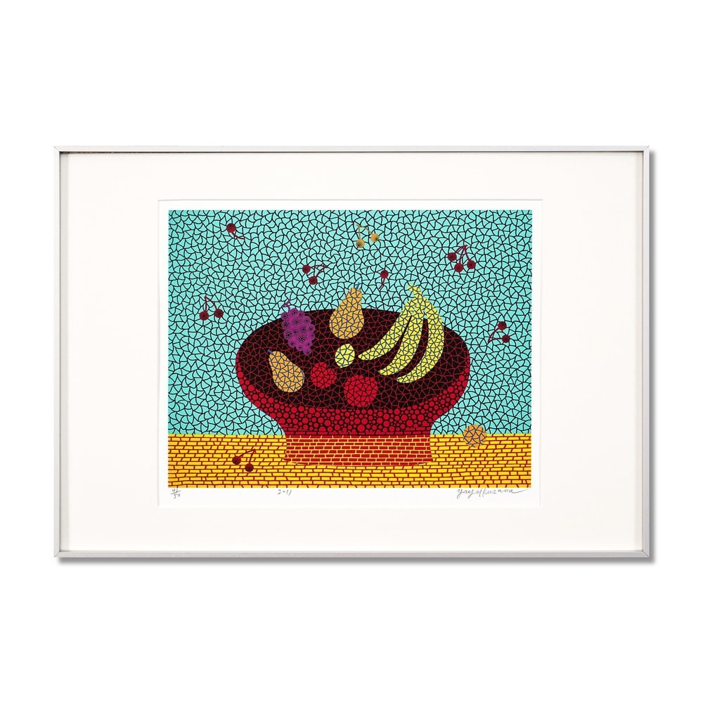 TAKASHI MURAKAMI (B.1962), OFFSET LITHOGRAPH: Image Dimensions: 15 3/4 x 12 3/4 in (40 x 32.5 cm) Framed Dimensions: 24 5/8 x 17 1/8 in (62.5 x 43.5 cm) Signed (lower right) Yayoi Kusama (b. 1929) stands as one of the most iconic and influential 