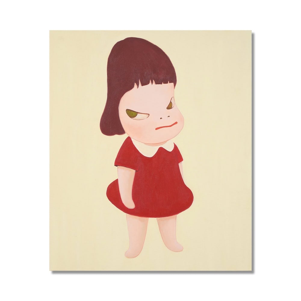 YOSHITOMO NARA (B.1959), ATTRIBUTED TO, ACRYLIC ON CANVAS: Signed (verso) Image Dimensions: 23 5/8 x 19 3/4 in (60 x 50 cm) This painting comes with COA. Yoshitomo Nara has developed one of the most recognizable visual languages in contemporary art,