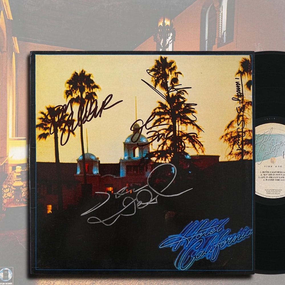 EAGLES FULLY SIGNED "HOTEL CALIFORNIA" LP (1 of 8)
