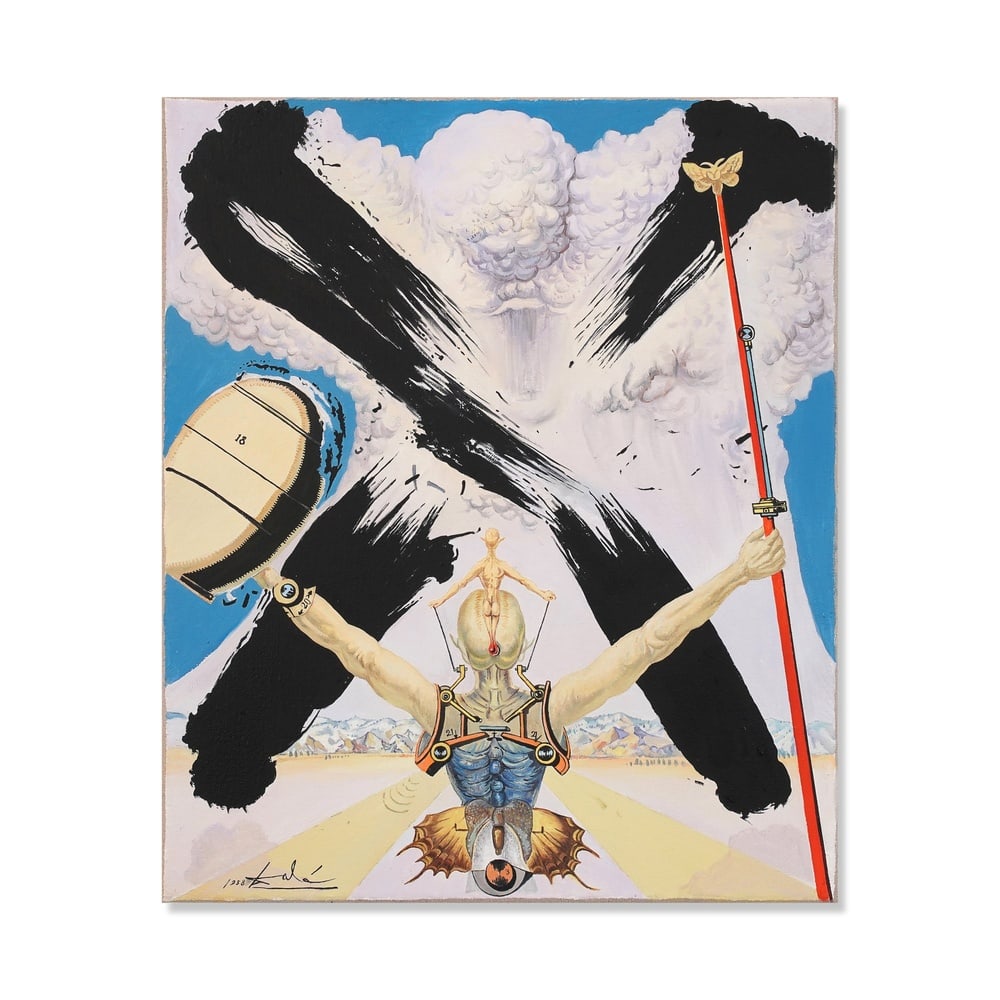 SALVADOR DALI (1904-1989), ATTRIBUTED TO, OIL ON CANVAS: Signed (lower left) Image Dimensions: 23 3/4 x 19 3/4 in (60.4 x 50.3 cm) This painting comes with COA. Salvador Dali remains one of the defining figures of twentieth-century Surrealism, yet his