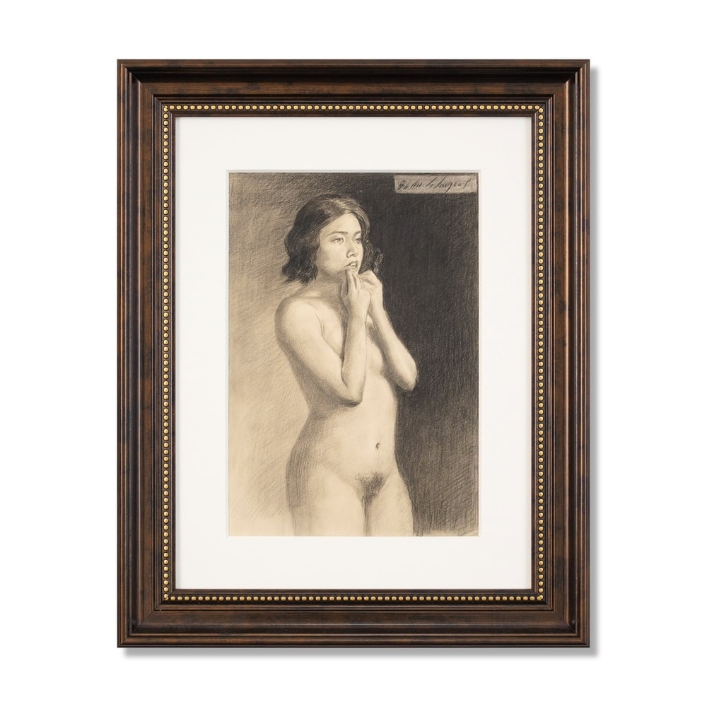 JOHN SINGER SARGENT (1856-1925), ATTRIBUTED TO, CHARCOAL ON PAPER: Signed (upper right) Image Dimensions: 13 x 8 3/4 in (33 x 22.3 cm) Framed Dimensions: 20 1/2 x 16 3/8 in (52 x 41.5 cm) This painting comes with COA. John Singer Sargent remains one of the most
