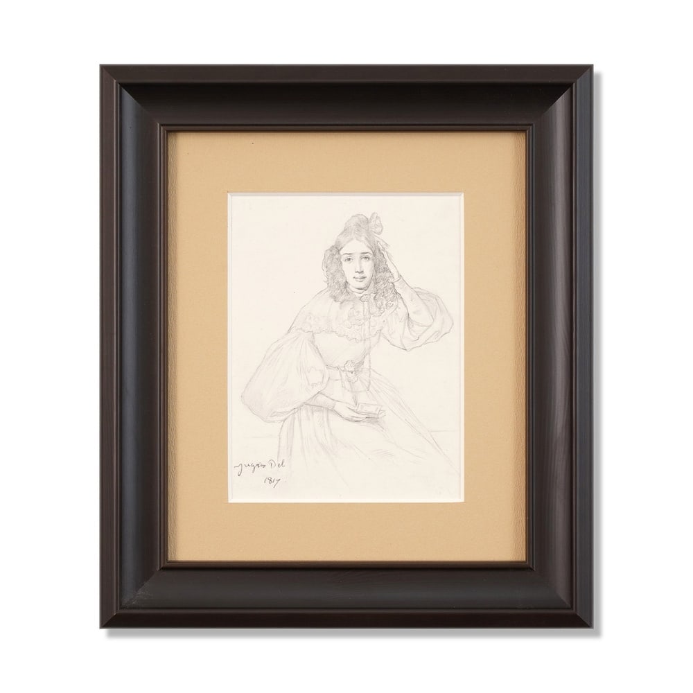 JEAN-AUGUSTE-DOMINIQUE INGRES (1780-1867), ATTRIBUTED TO, PENCIL ON PAPER: Signed (lower left) Image Dimensions: 8 3/4 x 6 5/8 in (22.2 x 16.7 cm) Framed Dimensions: 15 3/4 x 13 3/4 in (40 x 35 cm) This painting comes with COA. Jean-Auguste-Dominique Ingres remains one of th