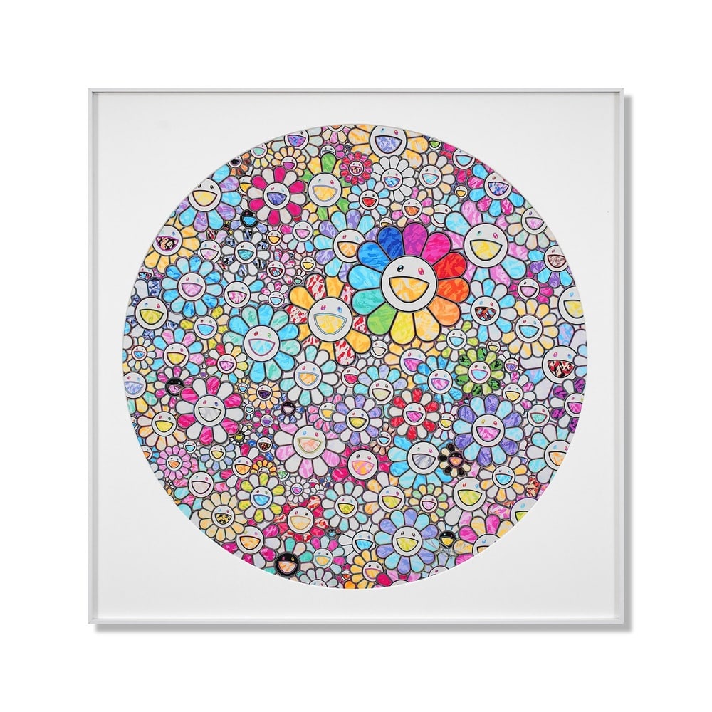 TAKASHI MURAKAMI (B.1962), OFFSET LITHOGRAPH: Signed (lower right) Image Dimensions: 27 1/2 x 27 1/2 in (70 x 70 cm) Framed Dimensions: 31 7/8 x 31 7/8 in (81 x 81 cm) Takashi Murakami (B. 1962), widely regarded as the foremost figure of contempo