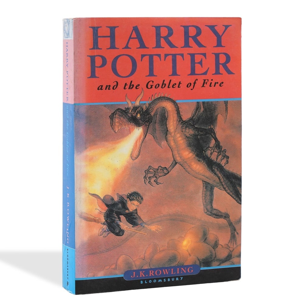 J.K. ROWLING SIGNED "HARRY POTTER AND THE GOBLET OF FIRE": 7 3/4 x 5 in (19.6 x 12.6 cm) J.K. Rowling is one of the most influential literary figures of the modern era, whose Harry Potter series redefined global publishing and storytelling for a new