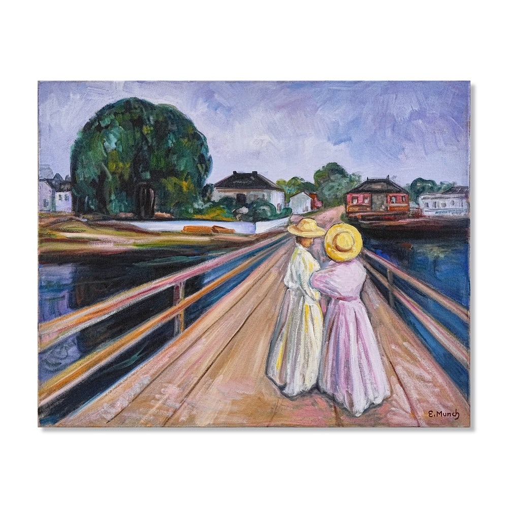 EDVARD MUNCH (1863-1944), ATTRIBUTED TO, OIL ON CANVAS: Signed (lower right) Image Dimensions: 24 x 29 7/8 in (61 x 76 cm) This painting comes with COA. Edvard Munch stands as one of the foundational figures of modern Expressionism, an artist whose work
