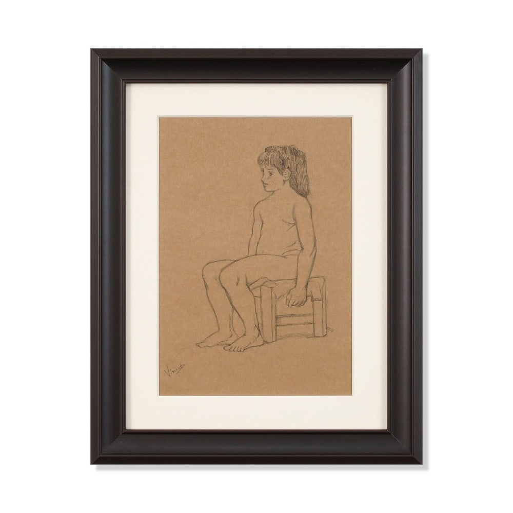 VINCENT VAN GOGH (1853-1890), ATTRIBUTED TO, PENCIL ON PAPER: Signed (lower left) Image Dimensions: 15 1/4 x 10 5/8 in (38.8 x 26.9 cm) Framed Dimensions: 22 1/2 x 17 3/4 in (57 x 45 cm) This painting comes with COA. Vincent van Gogh's earliest artistic years