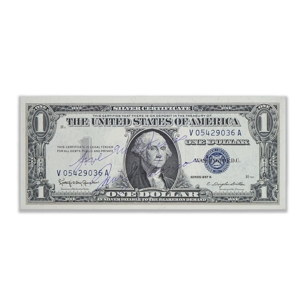 MARILYN MONROE SIGNED 1957B ONE DOLLAR SILVER CERTIFICATE (1 of 2)