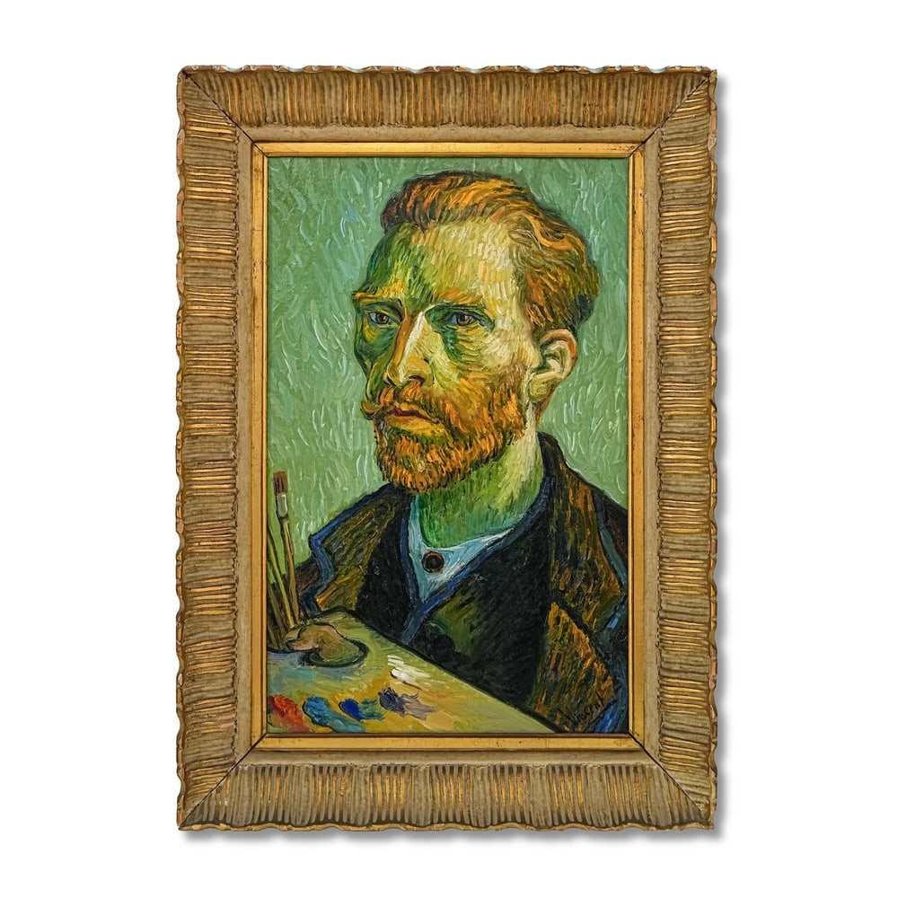 VINCENT VAN GOGH (1853-1890), ATTRIBUTED TO, OIL ON CANVAS: Signed (lower right) Image Dimensions: 20 1/2 x 13 in (52 x 33 cm) Framed Dimensions: 24 3/4 x 17 3/8 in (63 x 44 cm) This painting comes with COA. Vincent van Gogh's self-portraits stand among the