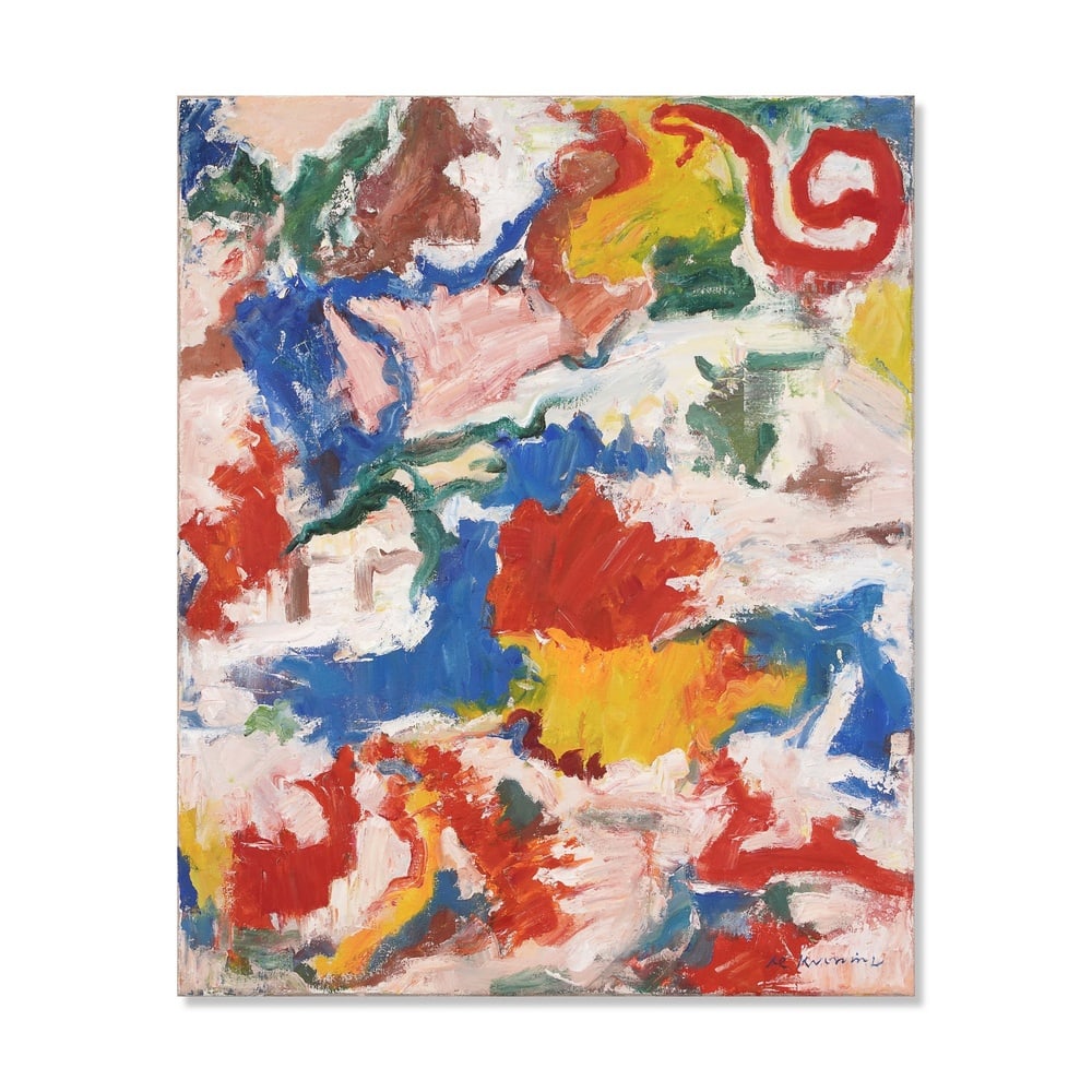 WILLEM DE KOONING (1904-1997), ATTRIBUTED TO, OIL ON CANVAS: Signed (lower right) Image Dimensions: 22 1/2 x 28 in (57.2 x 71.1 cm) This painting comes with COA. Willem de Kooning remains one of the defining figures of Abstract Expressionism. Throughout his