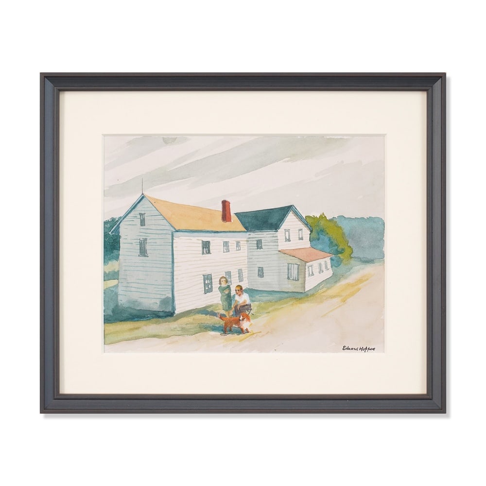 EDWARD HOPPER (1882-1967), ATTRIBUTED TO, WATERCOLOR ON PAPER: Signed (lower right) Image Dimensions: 9 3/4 x 12 5/8 in (24.8 x 32.1 cm) Framed Dimensions: 15 x 17 3/4 in (38 x 45.1 cm) This painting comes with COA. Edward Hopper remains one of the defining figur