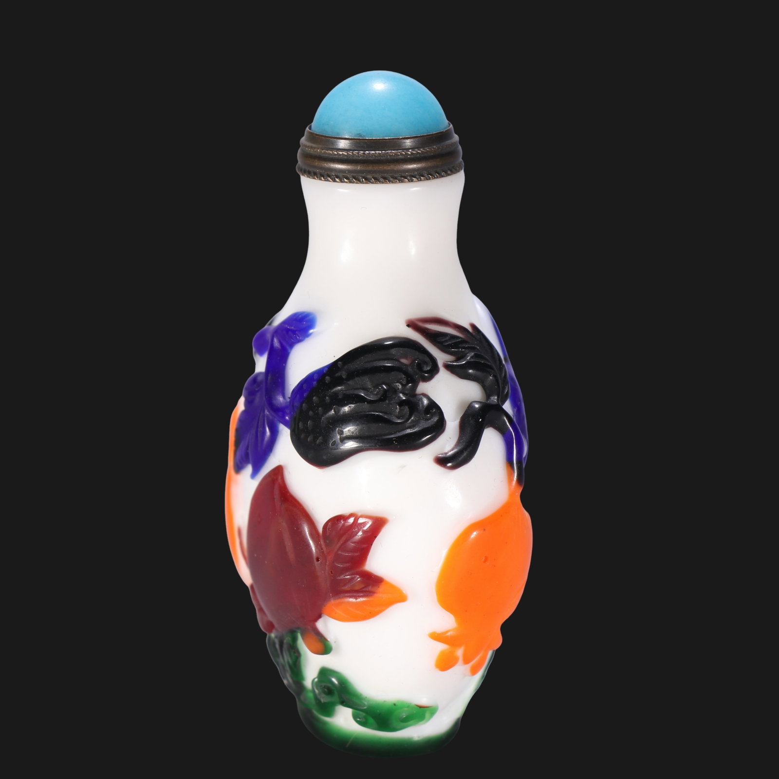 Qing Dynasty glass snuff bottle with longevity pattern - 8
