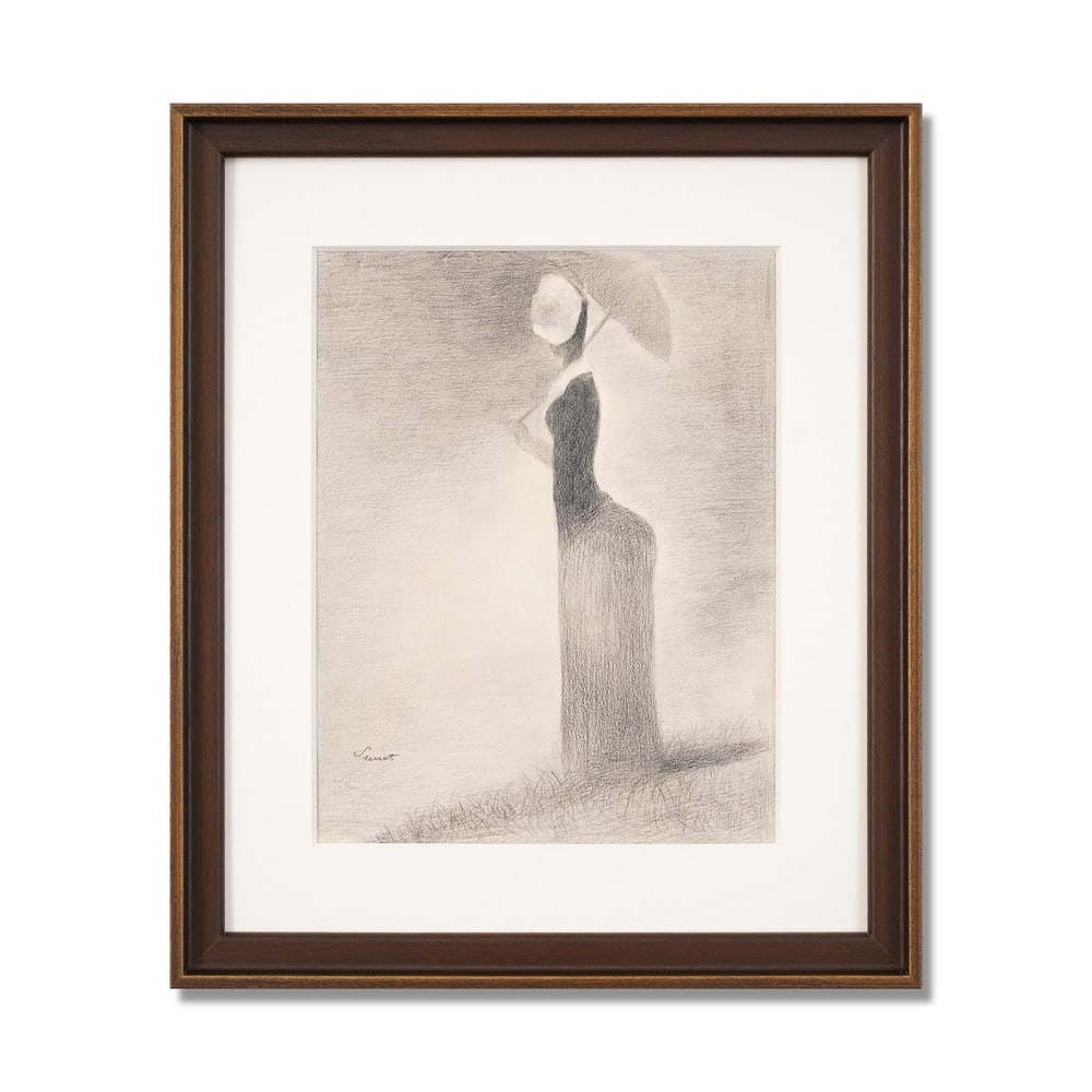 GEORGES SEURAT (1859-1891), ATTRIBUTED TO, CONTE CRAYON ON PAPER: Signed (lower left) Image Dimensions: 12 1/4 x 9 3/8 in (31.2 x 23.8 cm) Framed Dimensions: 17 3/4 x 15 in (45 x 38 cm) This painting comes with COA. Georges Seurat remains one of the most