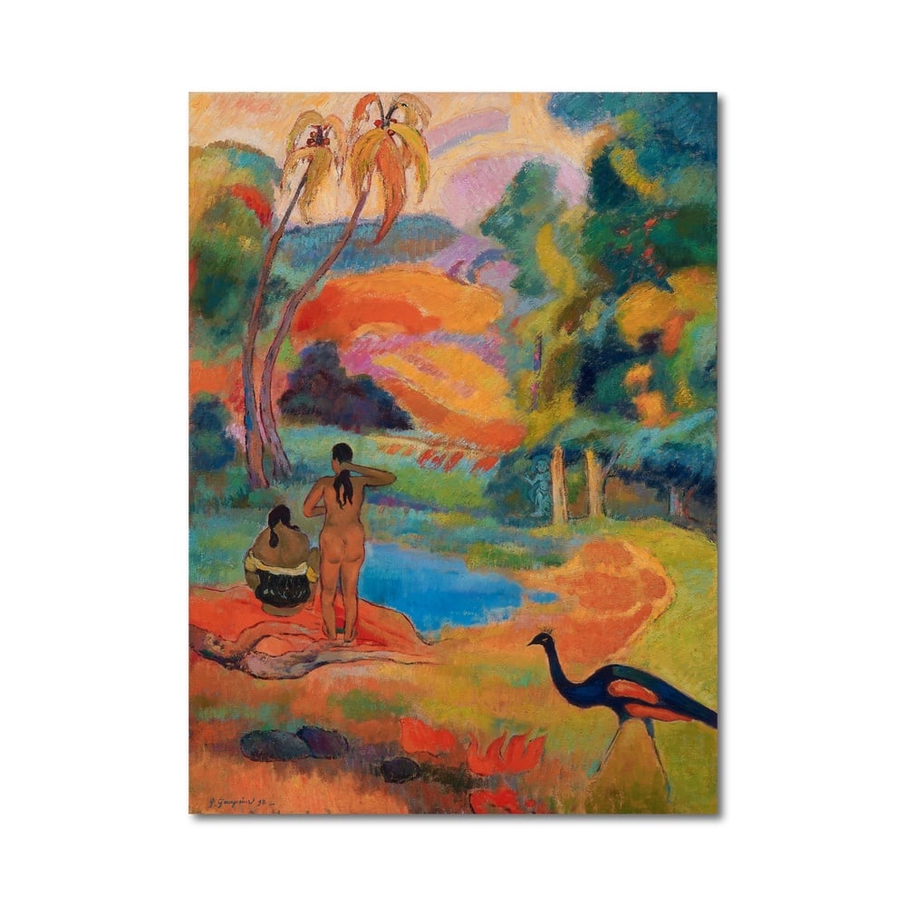 PAUL GAUGUIN (1848-1903), ATTRIBUTED TO, OIL ON CANVAS: Signed (lower left) Image Dimensions: 39 3/8 x 28 3/4 in (100 x 73 cm) This painting comes with COA. Paul Gauguin (1848-1903) was a post-Impressionist pioneer whose work broke away from European acade