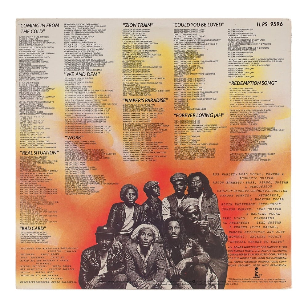 BOB MARLEY SIGNED "UPRISING" LP - 2