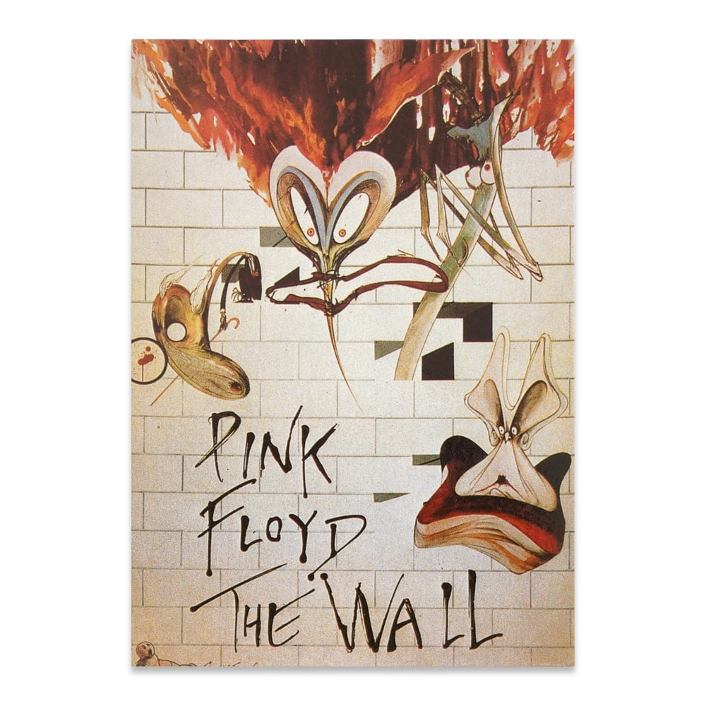 PINK FLOYD FULLY SIGNED "THE WALL" POSTCARD: 4 1/8 x 5 7/8 in (10.5 x 15 cm) Provenance and Authentication: According to the Letter of Authenticity (LOA) and Certificate of Authenticity (COA) provided by the consignor, this collectible was