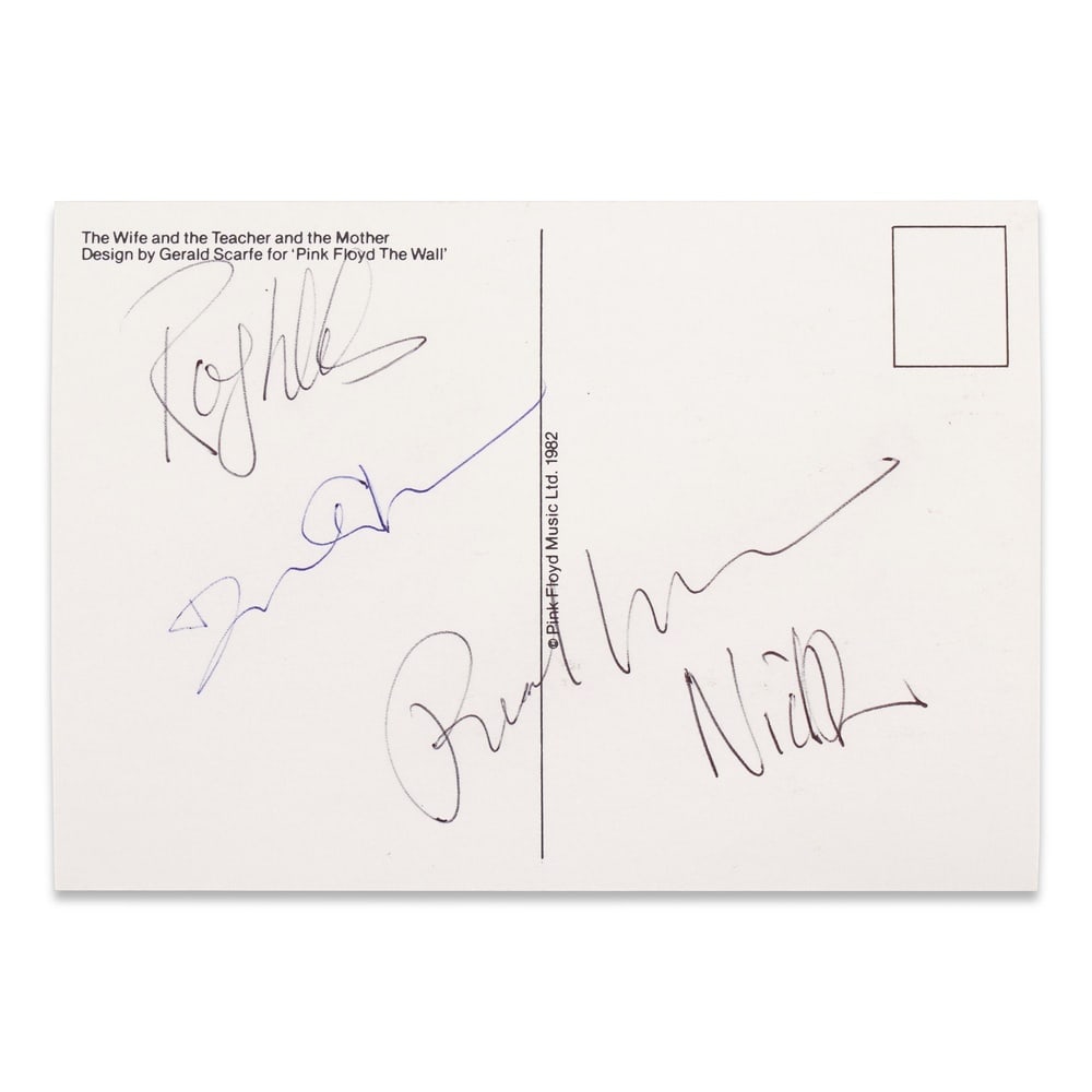 PINK FLOYD FULLY SIGNED "THE WALL" POSTCARD - 2