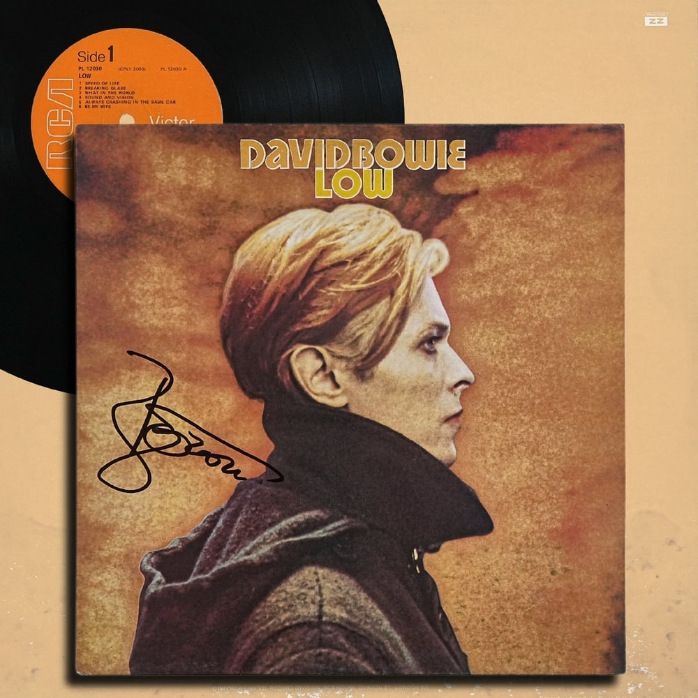 DAVID BOWIE SIGNED "LOW" LP: 12 1/4 x 12 1/4 in Released in 1977, Low stands among David Bowie's most influential recordings and marked the beginning of the celebrated Berlin Trilogy, created in collaboration with Brian Eno and p